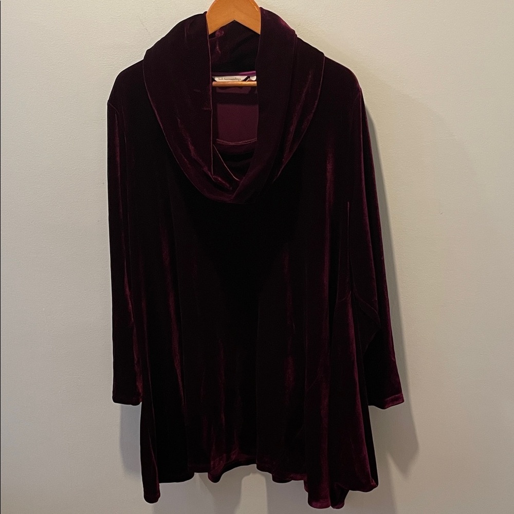 Soft Surroundings Asymmetrical Hem Cowl Neck Tunic Top, Size 3X - Picture 2 of 7